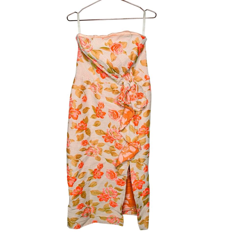 SHOSHANNA Multicolor Floral Cotton Blend Statement Bow Tie Merlin Dress Size 10 - Picture 6 of 15